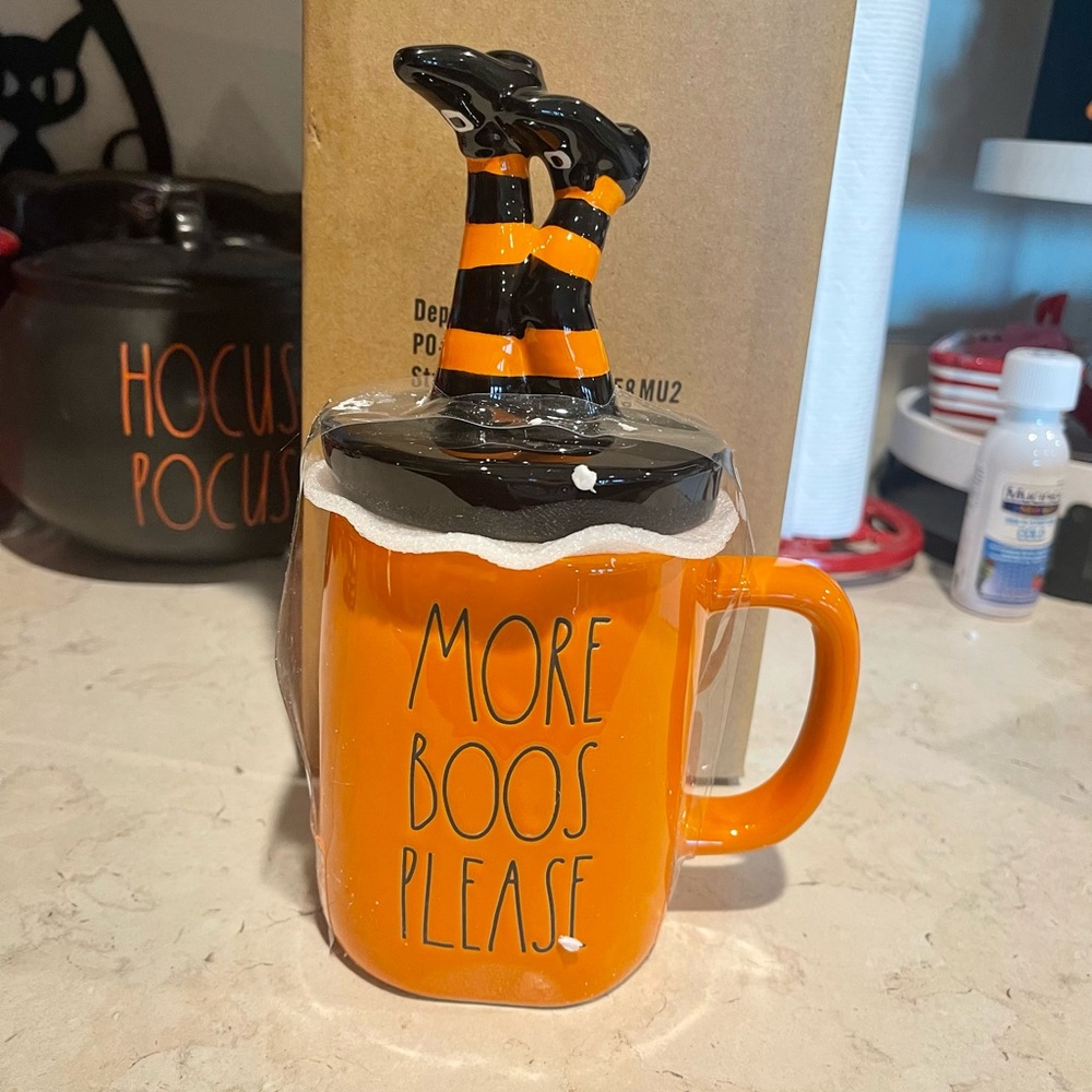 More Boos topper mug by Rae Dunn in original packaging